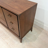 Walnut 9 Drawer Low Dresser