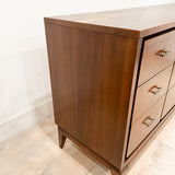 Walnut 9 Drawer Low Dresser