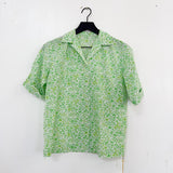 Vintage Green Short Sleeve Floral Top