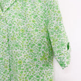 Vintage Green Short Sleeve Floral Top