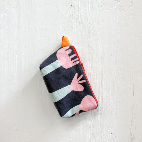 Hello Friend Sweetie Pouch - Navy/Pink