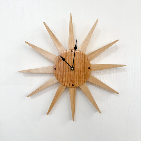 Handmade Local Artisan MCM Clock - Maple