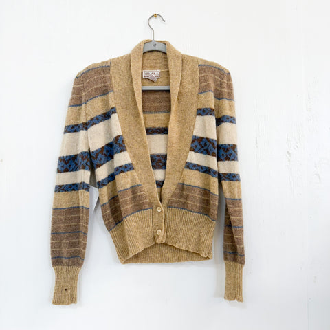 Vtg. Wool Stripe Cardigan