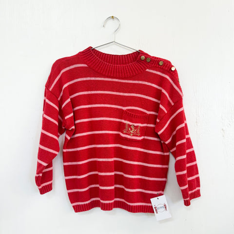 1990s Pink & Red Striped Sweater