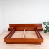 Danish Teak King Torring Bed w/ Nightstands