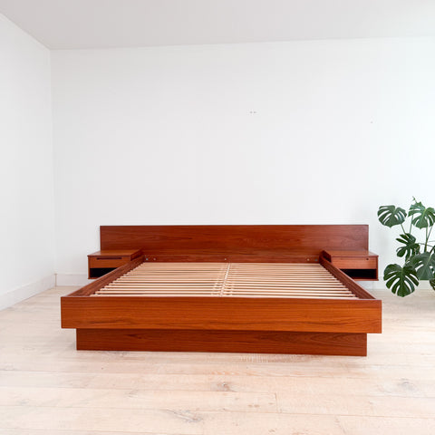Danish Teak King Torring Bed w/ Nightstands