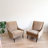 Pair of Mid Century Lounge Chairs - New Upholstery