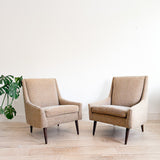 Pair of Mid Century Lounge Chairs - New Upholstery