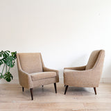 Pair of Mid Century Lounge Chairs - New Upholstery