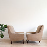 Pair of Mid Century Lounge Chairs - New Upholstery