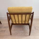 Pair of Vintage Lounge Chairs - Yellow Upholstery