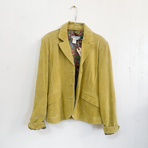 90s Chartreuse Suede Jacket