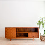 Teak + Walnut Media Cabinet/Bar