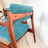 Pair of Sculpted Walnut Occasional Chairs