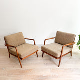 Pair of Mel Smilow Rail Back Lounge Chairs