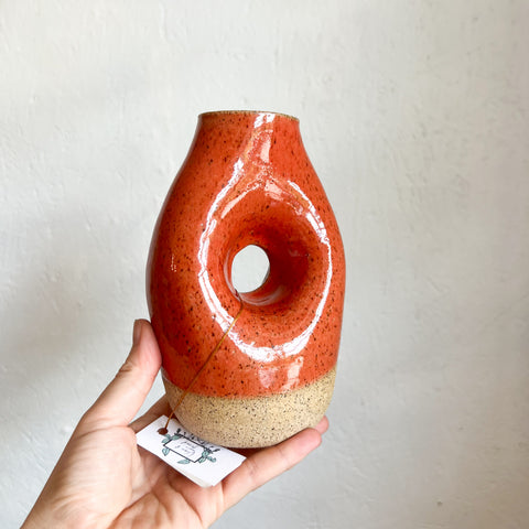 Void Vase Speckled Stoneware - Cherry