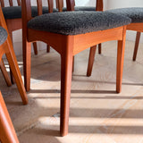 Set of 6 Vintage Teak Dining Chairs - New Upholstery