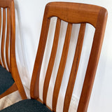 Set of 6 Vintage Teak Dining Chairs - New Upholstery