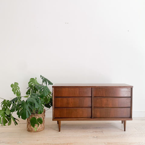 Bassett Low 6 Drawer Dresser – Atomic Furnishing & Design