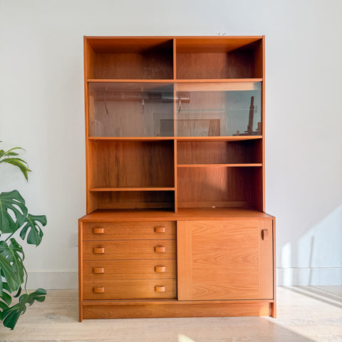 Danish Teak 2 Part Hutch by Domino Mobler