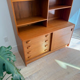 Danish Teak 2 Part Hutch by Domino Mobler