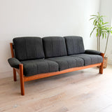 Vintage Solid Teak Ekornes Sofa - New Upholstery