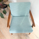 Mid Century Lounge Chair - Light Blue Upholstery