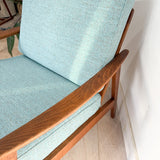 Mid Century Lounge Chair - Light Blue Upholstery