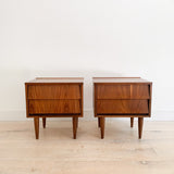 Pair of Louvered Front Nightstands