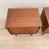 Pair of Louvered Front Nightstands