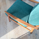 Pair of Mid Century Lounge Chairs - New Green Upholstery