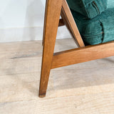 Pair of Mid Century Lounge Chairs - New Green Upholstery