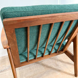 Pair of Mid Century Lounge Chairs - New Green Upholstery