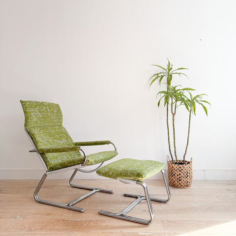Vintage Cosco Lounge Chair + Ottoman - New Upholstery