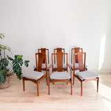 Set of 6 Vintage Sculpted Back Dining Chairs