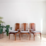 Set of 6 Vintage Sculpted Back Dining Chairs