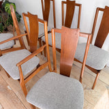 Set of 6 Vintage Sculpted Back Dining Chairs