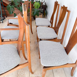 Set of 6 Vintage Sculpted Back Dining Chairs