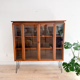 Mid Century Walnut Curio by Young