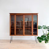 Mid Century Walnut Curio by Young