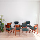 Set of 8 Gunlocke Dining Chairs - New Upholstery