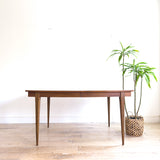 Mid Century Walnut Dining Table w/ 2 Leaves