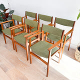 Set of 6 Danish Teak Dining Chairs by Anderstrup Mobelfabrik - New Green Upholstery