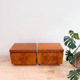 Pair of Lane Burlwood Nightstands