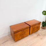 Pair of Lane Burlwood Nightstands