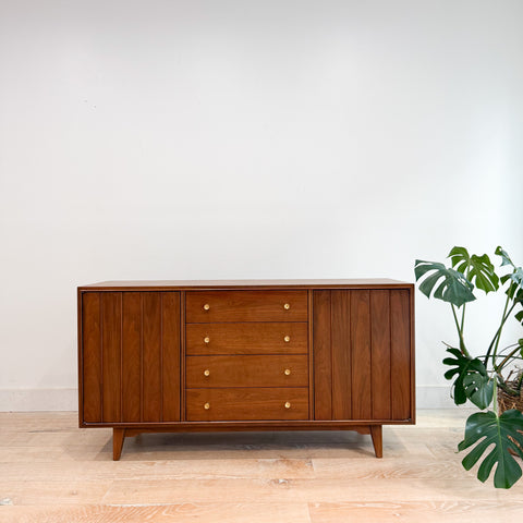 Mid Century Walnut Low 10 Drawer Dresser