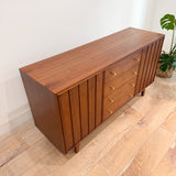Mid Century Walnut Low 10 Drawer Dresser
