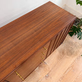 Mid Century Walnut Low 10 Drawer Dresser