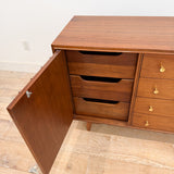 Mid Century Walnut Low 10 Drawer Dresser