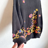 Black Floral Sweater